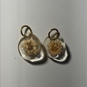 Gold Floral Resin Earrings
